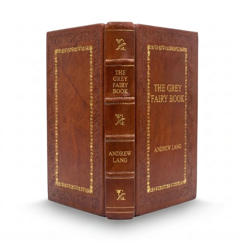 The Grey Fairy Book by Andrew Lang — handcrafted leather bound edition with gold embossing