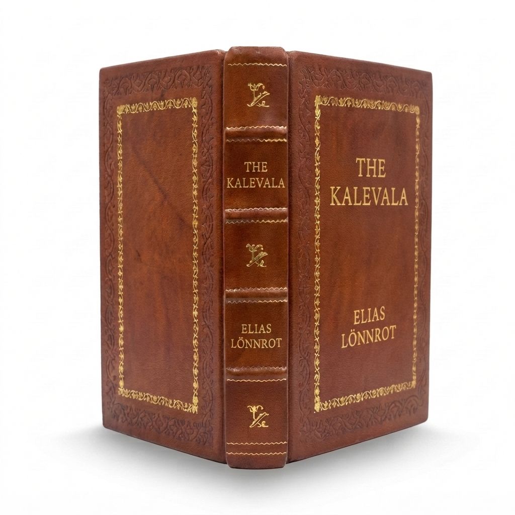The Kalevala by Elias Lönnrot — handcrafted leather bound edition with gold embossing
