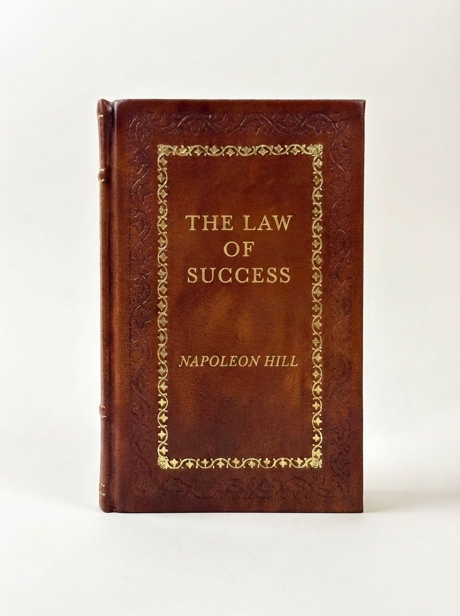 The Law of Success by Napoleon Hill — handcrafted leather bound edition with gold embossing
