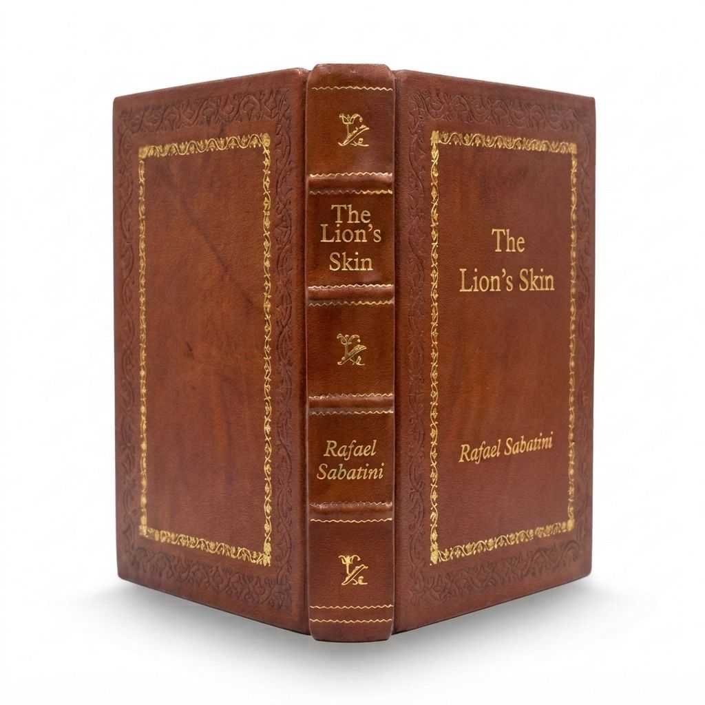 The Lion's Skin by Rafael Sabatini — handcrafted leather bound edition with gold embossing