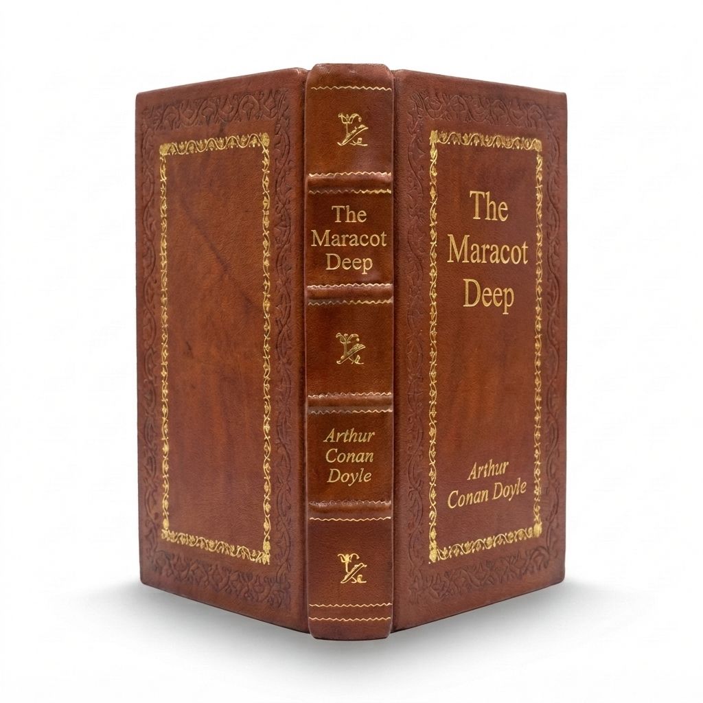 The Maracot Deep by Arthur Conan Doyle — handcrafted leather bound edition with gold embossing