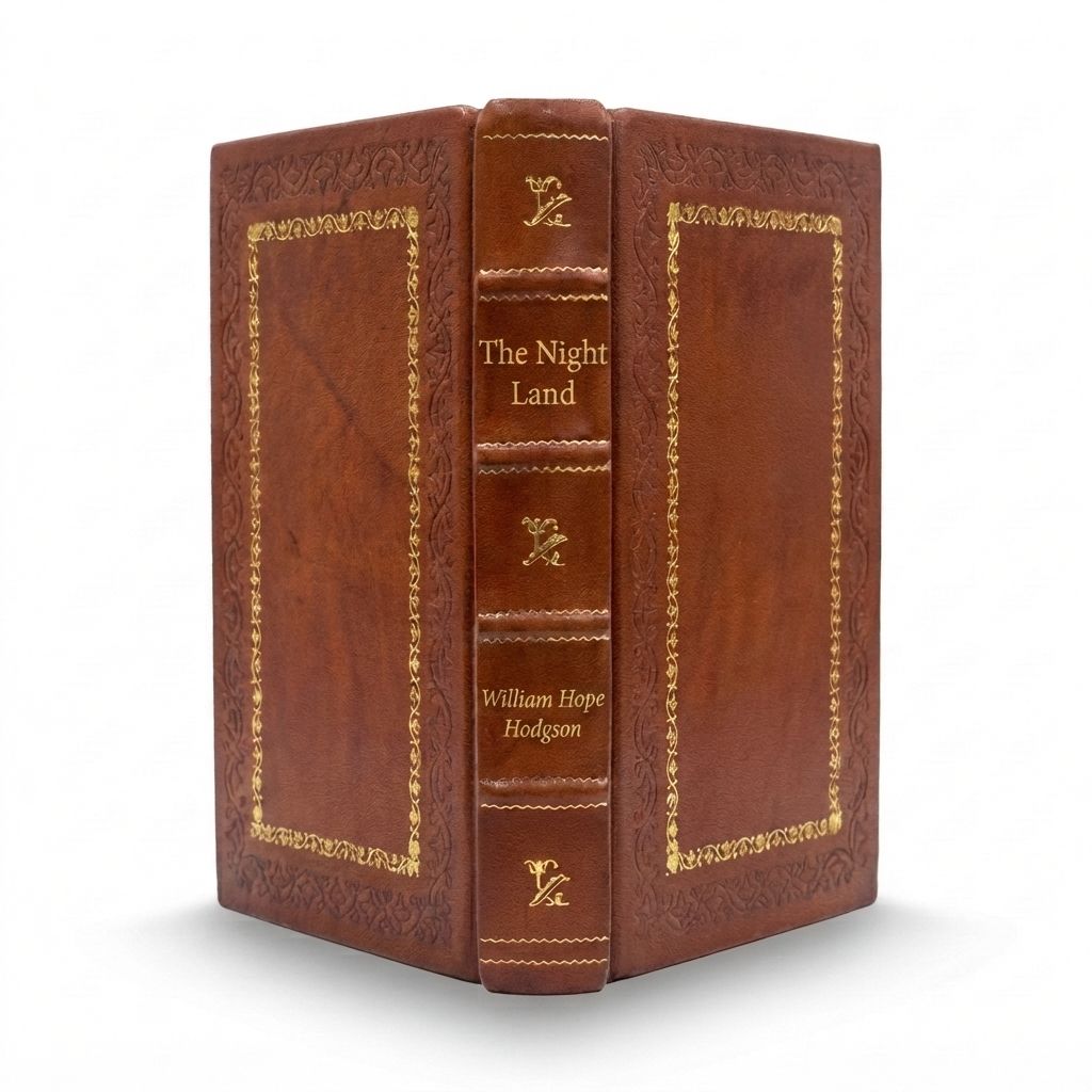 The Night Land by William Hope Hodgson — handcrafted leather bound edition with gold embossing