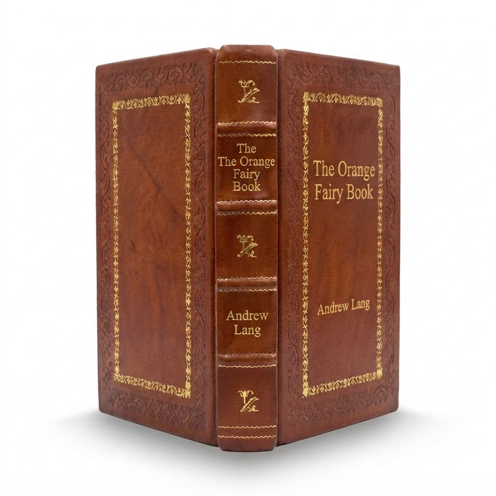 The Orange Fairy Book by Andrew Lang — handcrafted leather bound edition with gold embossing