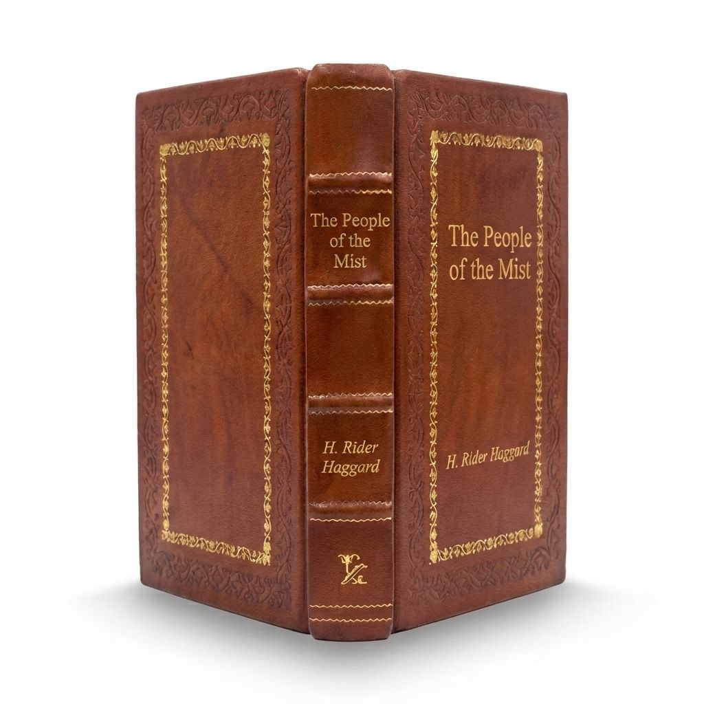 The People of the Mist by H. Rider Haggard — handcrafted leather bound edition with gold embossing