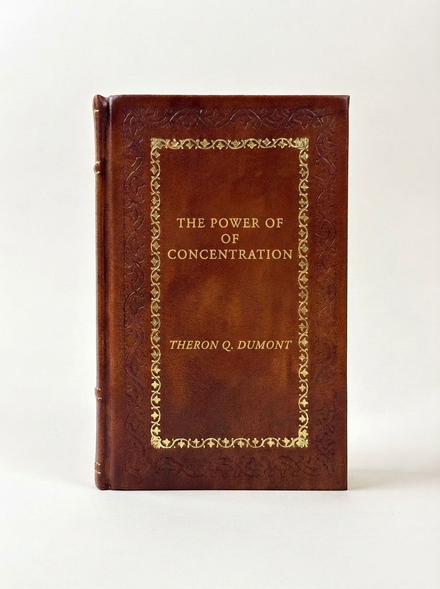 The Power of Concentration by Theron Q. Dumont — handcrafted leather bound edition with gold embossing