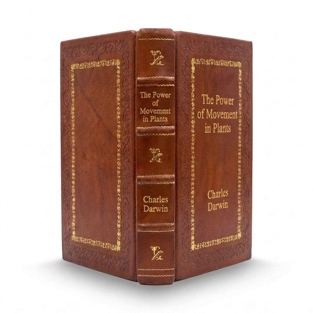 The Power of Movement in Plants by Charles Darwin — handcrafted leather bound edition with gold embossing