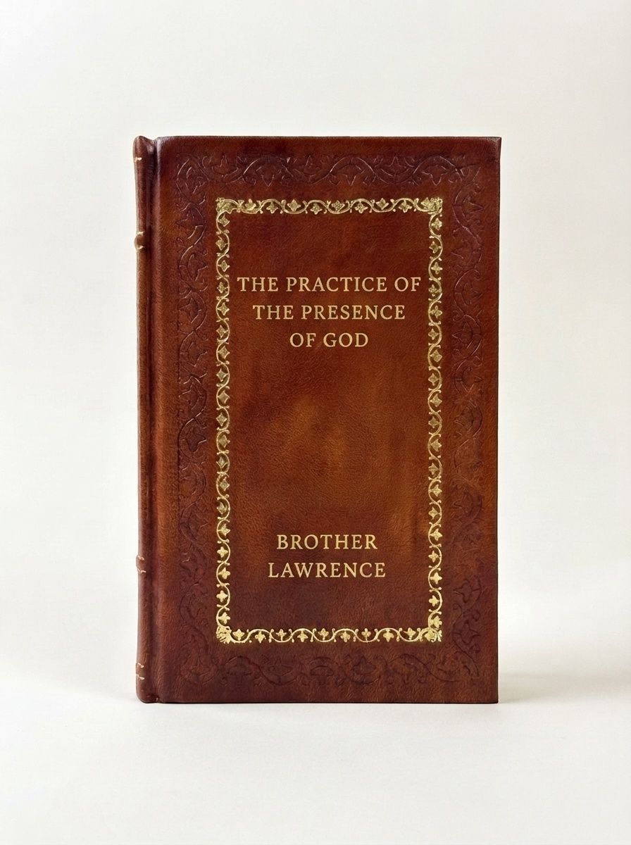 The Practice of the Presence of God by Brother Lawrence — handcrafted leather bound edition with gold embossing