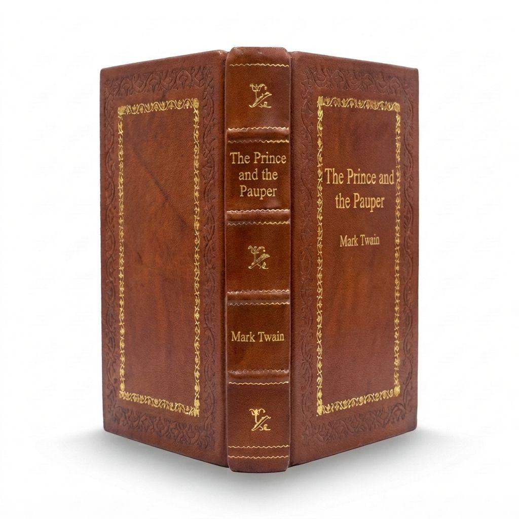 The Prince and the Pauper by Mark Twain — handcrafted leather bound edition with gold embossing