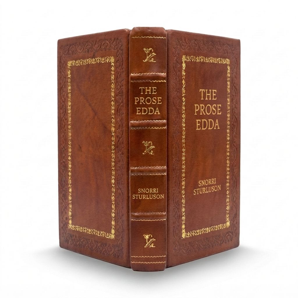 The Prose Edda by Snorri Sturluson — handcrafted leather bound edition with gold embossing