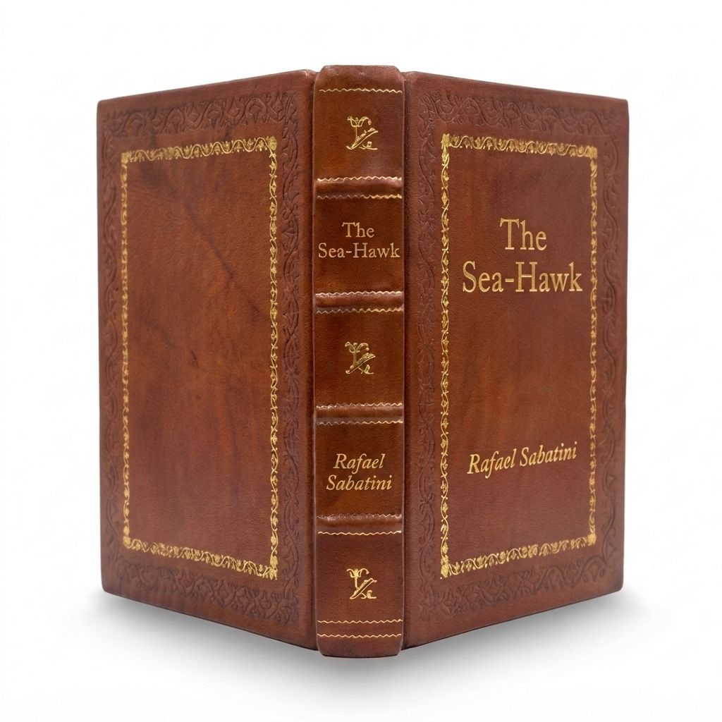 The Sea-Hawk by Rafael Sabatini — handcrafted leather bound edition with gold embossing