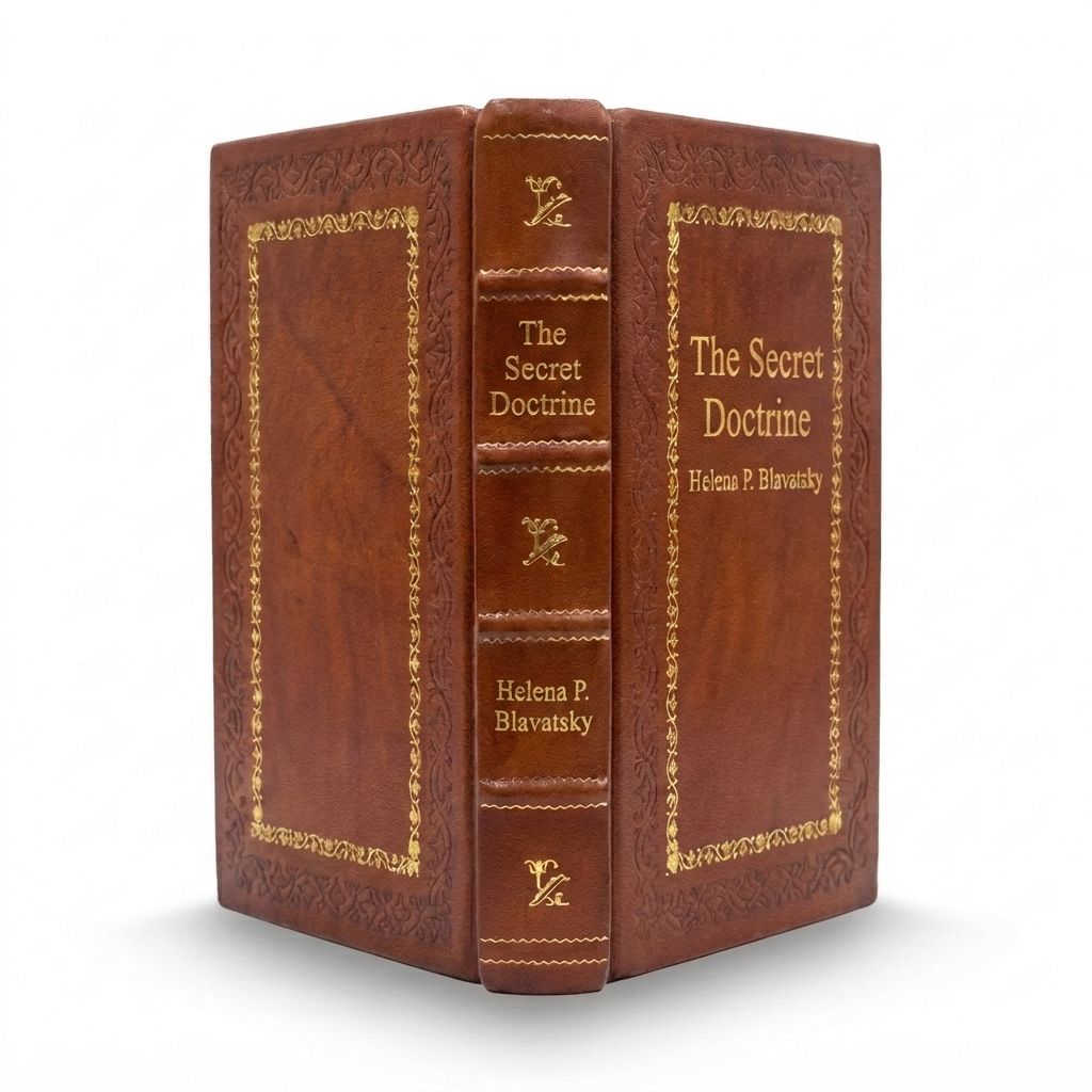 The Secret Doctrine by Helena P. Blavatsky — handcrafted leather bound edition with gold embossing