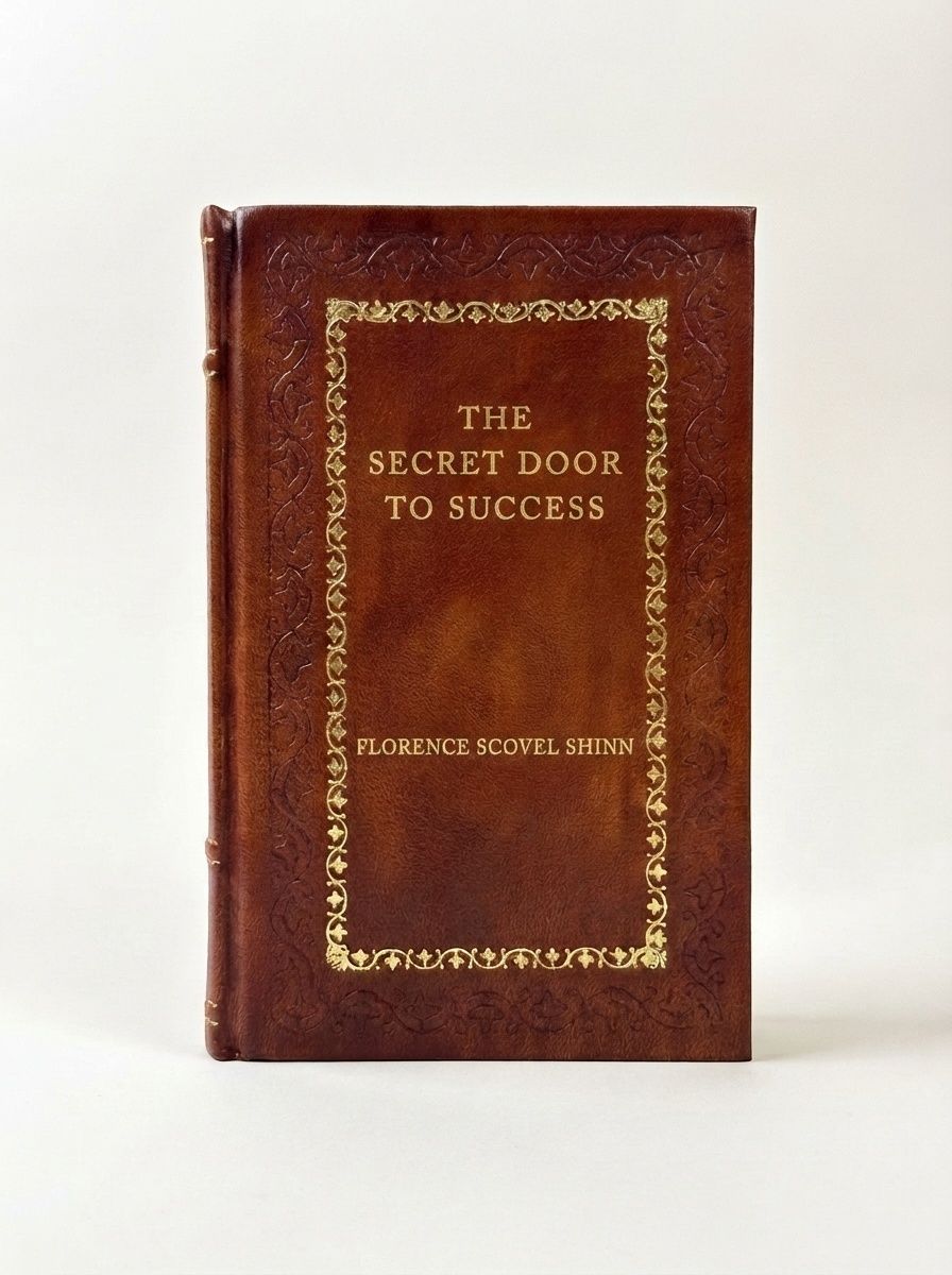 The Secret Door to Success by Florence Scovel Shinn — handcrafted leather bound edition with gold embossing