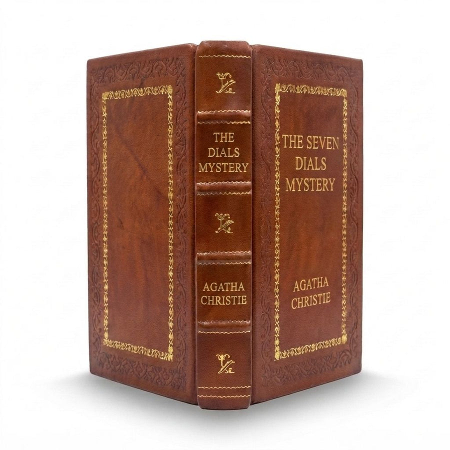 The Seven Dials Mystery by Agatha Christie — handcrafted leather bound edition with gold embossing