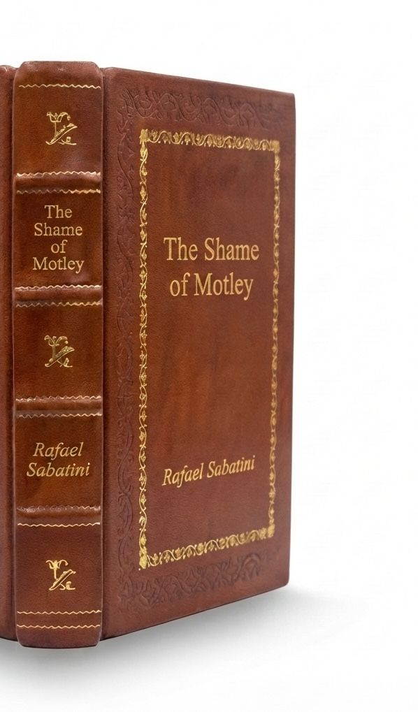 The Shame of Motley by Rafael Sabatini — handcrafted leather bound edition with gold embossing