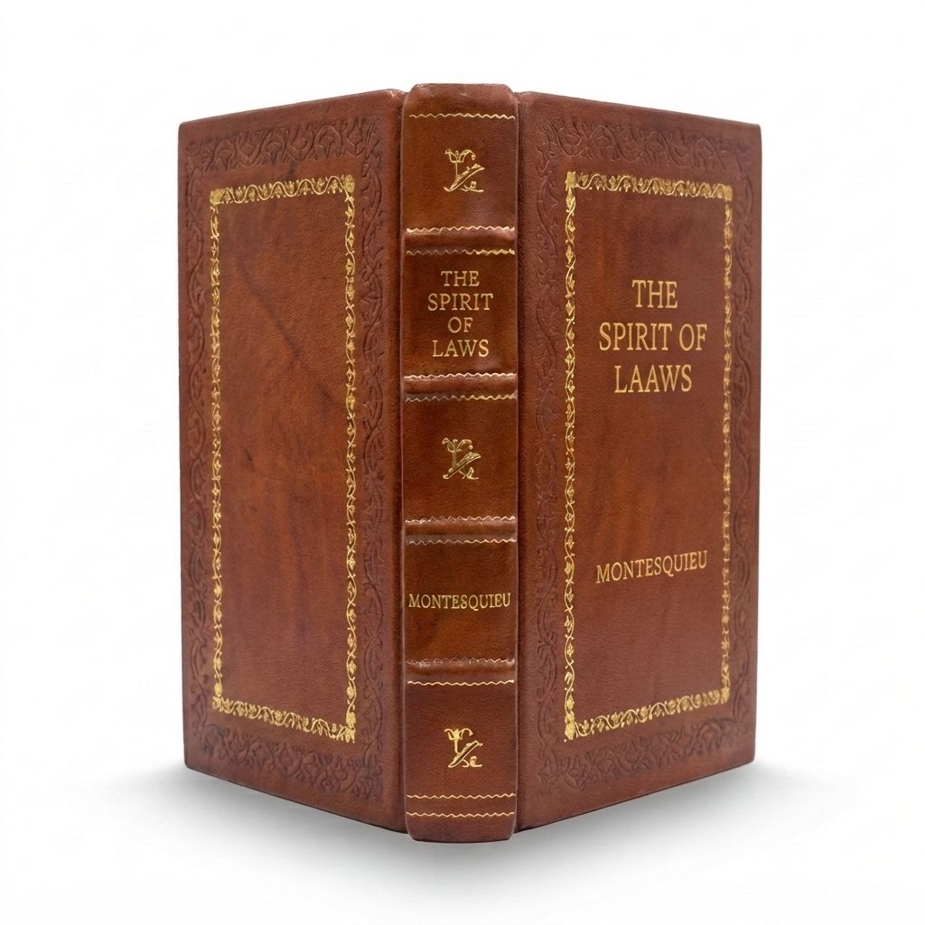 The Spirit of Laws by Montesquieu — handcrafted leather bound edition with gold embossing