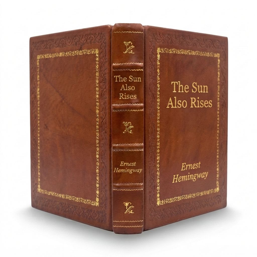 The Sun Also Rises by Ernest Hemingway — handcrafted leather bound edition with gold embossing