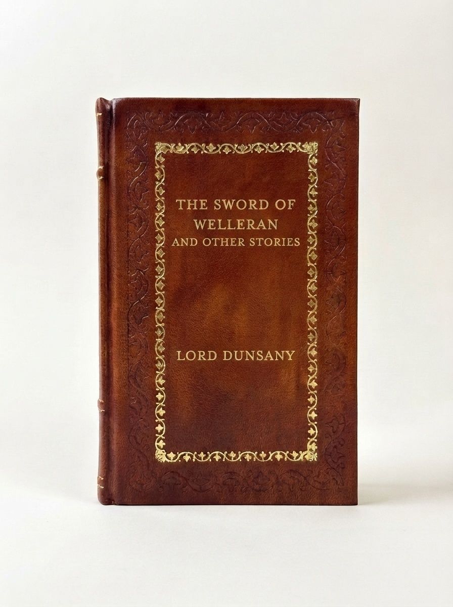 The Sword of Welleran and Other Stories by Lord Dunsany — handcrafted leather bound edition with gold embossing