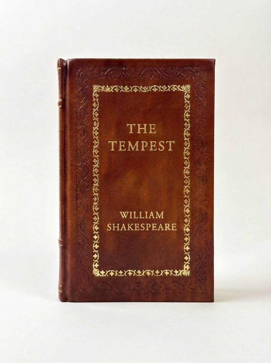 The Tempest by William Shakespeare — handcrafted leather bound edition with gold embossing
