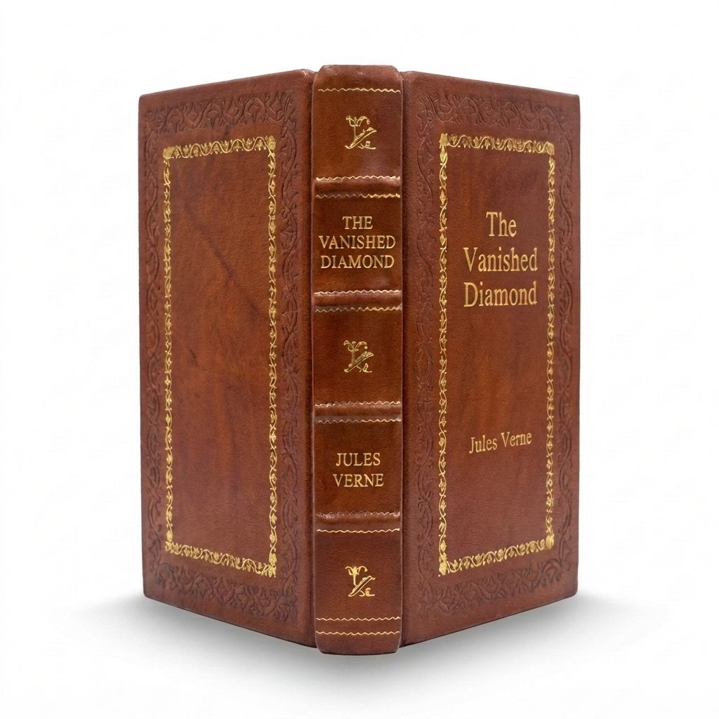 The Vanished Diamond by Jules Verne — handcrafted leather bound edition with gold embossing