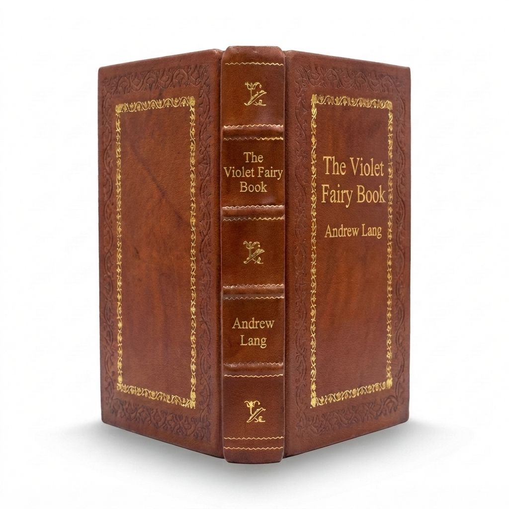 The Violet Fairy Book by Andrew Lang — handcrafted leather bound edition with gold embossing