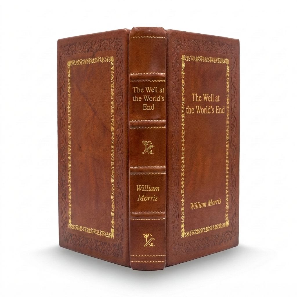 The Well at the World's End by William Morris — handcrafted leather bound edition with gold embossing