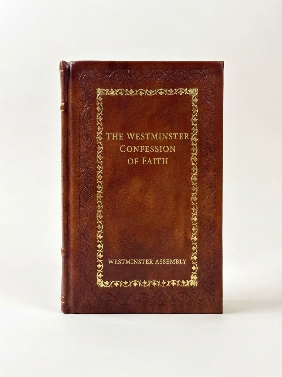 The Westminster Confession of Faith by Westminster Assembly — handcrafted leather bound edition with gold embossing
