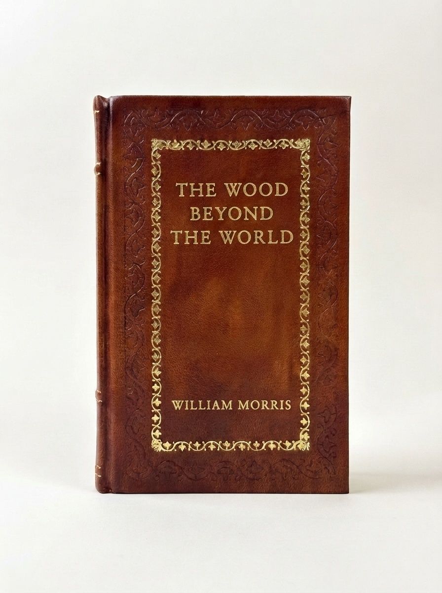 The Wood Beyond the World by William Morris — handcrafted leather bound edition with gold embossing
