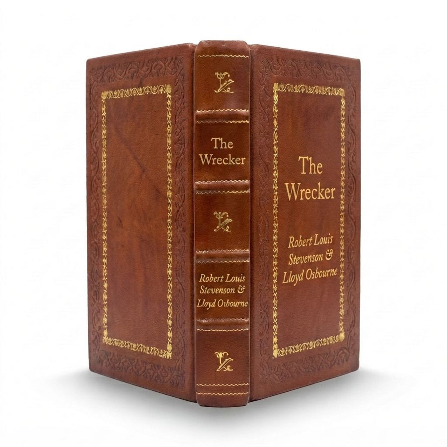 The Wrecker by Robert Louis Stevenson and Lloyd Osbourne — handcrafted leather bound edition with gold embossing