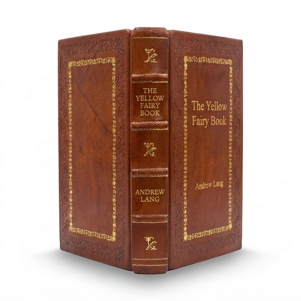 The Yellow Fairy Book by Andrew Lang — handcrafted leather bound edition with gold embossing