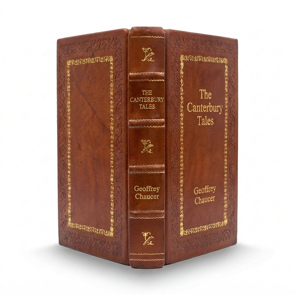 The Canterbury Tales by Geoffrey Chaucer handcrafted leather bound edition