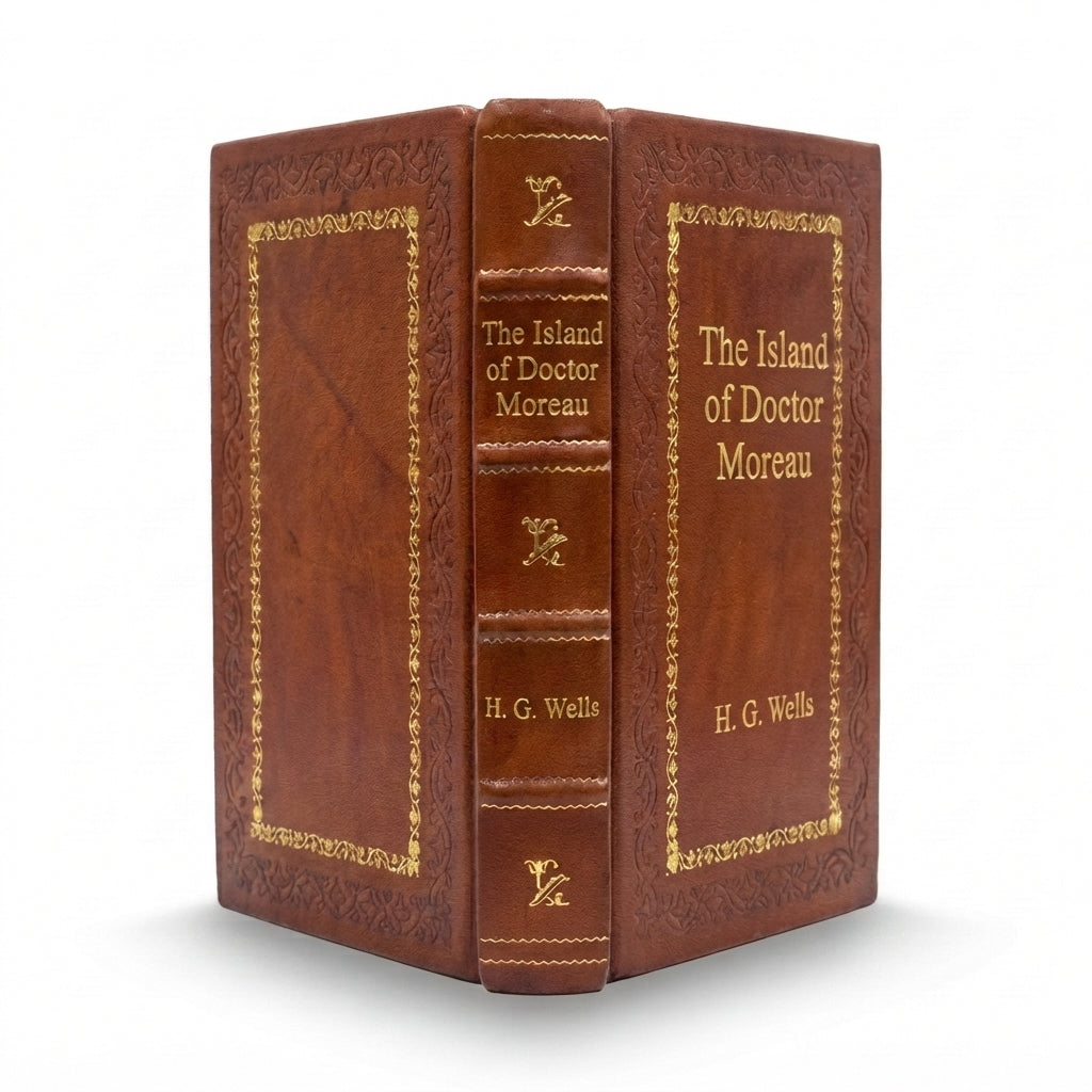 The Island of Doctor Moreau by H. G. Wells handcrafted leather bound edition