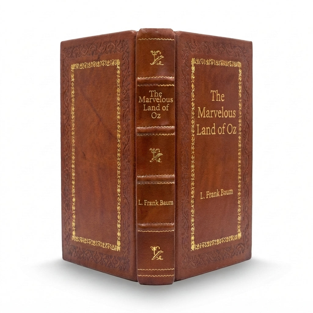 The Marvelous Land of Oz by L. Frank Baum handcrafted leather bound edition