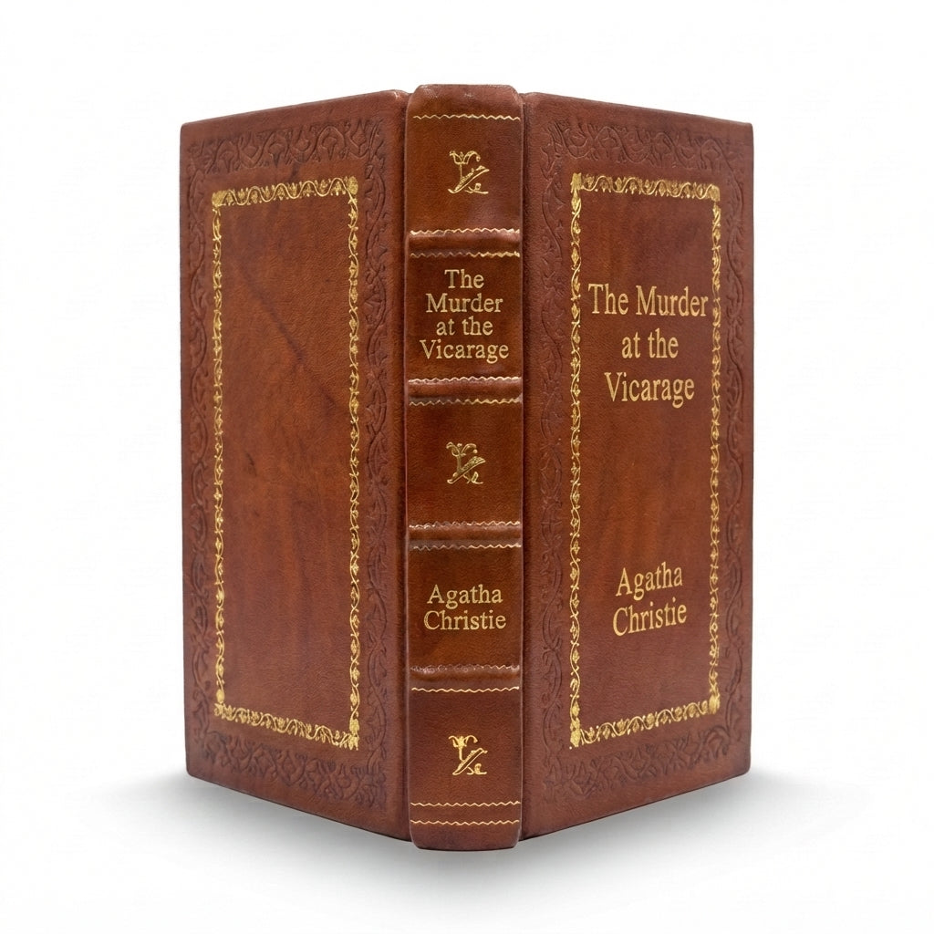 The Murder at the Vicarage by Agatha Christie handcrafted leather bound edition