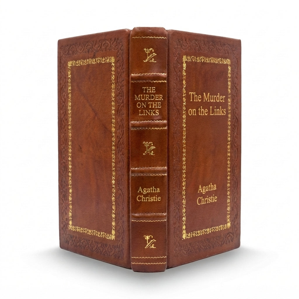 The Murder on the Links by Agatha Christie handcrafted leather bound edition