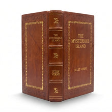 The Mysterious Island by Jules Verne handcrafted leather bound edition