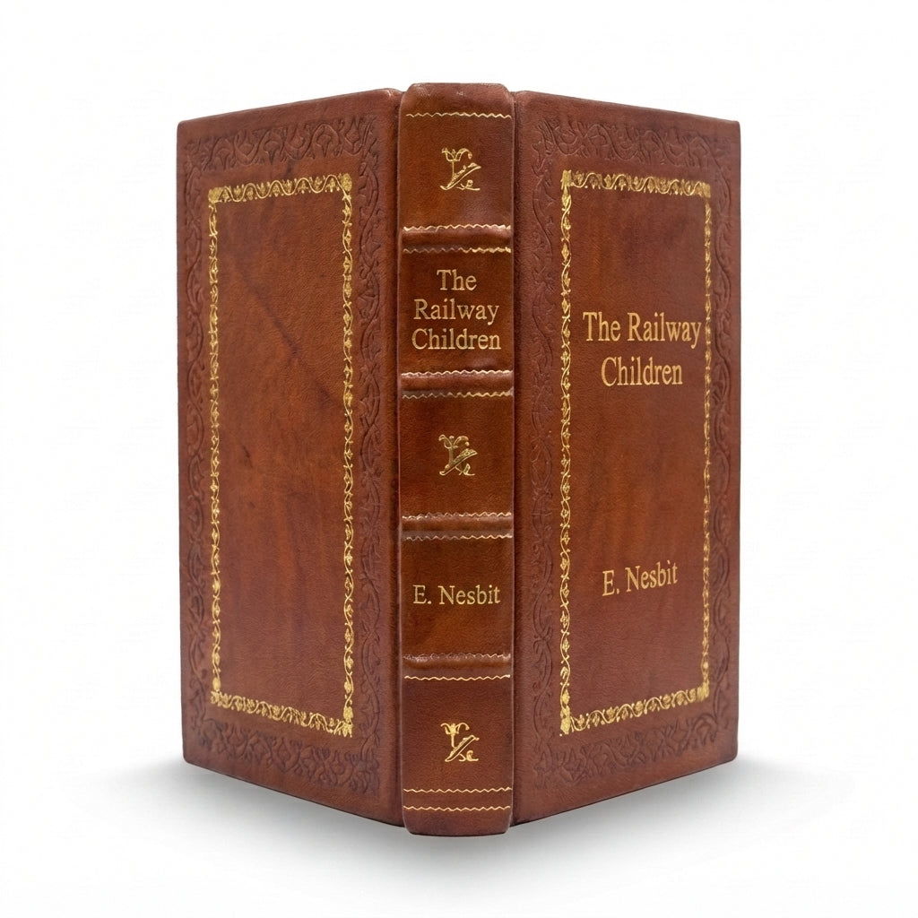 The Railway Children by E. Nesbit handcrafted leather bound edition
