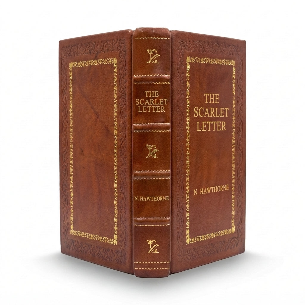 The Scarlet Letter by Nathaniel Hawthorne handcrafted leather bound edition