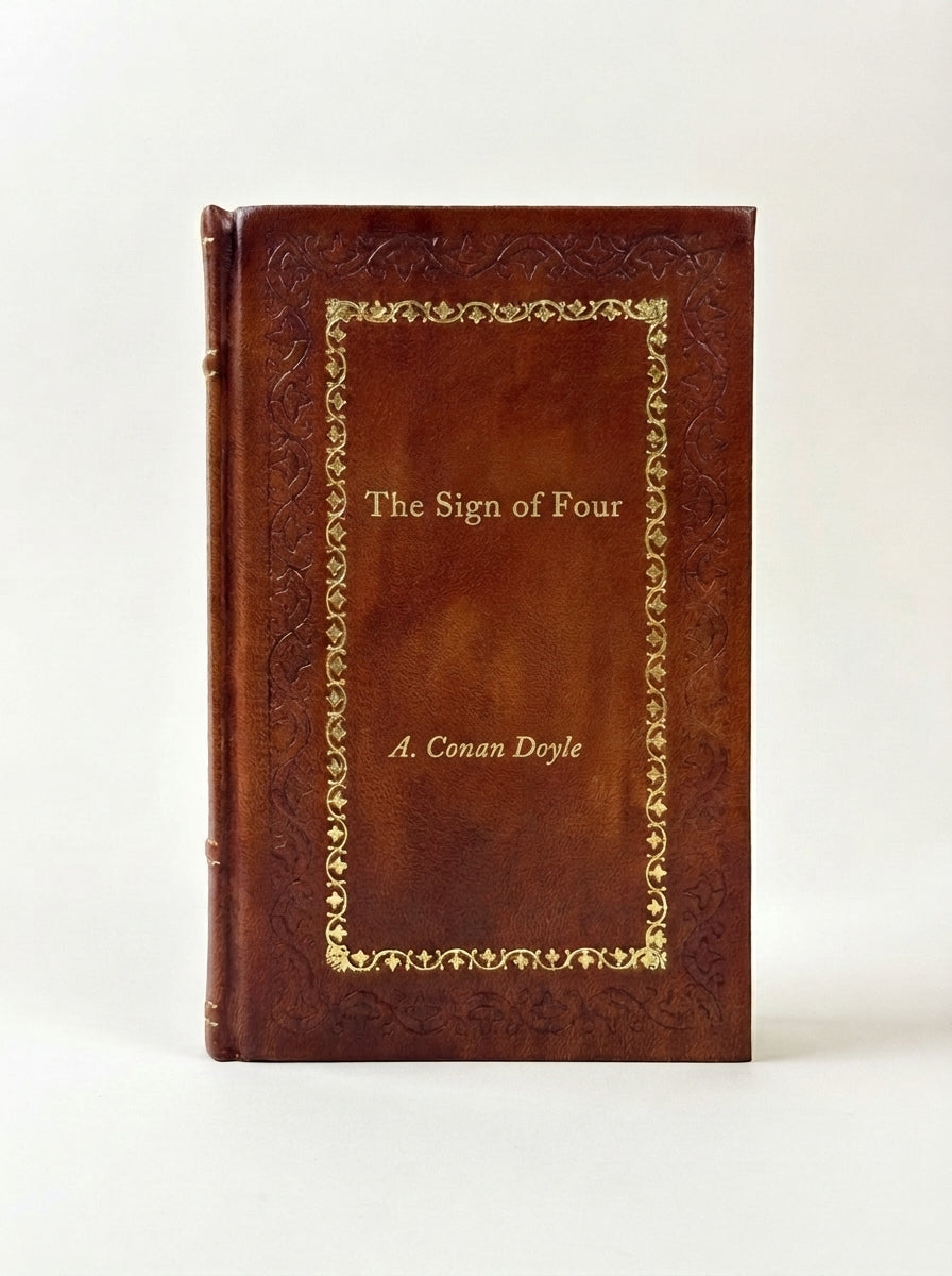The Sign of Four by Arthur Conan Doyle handcrafted leather bound edition