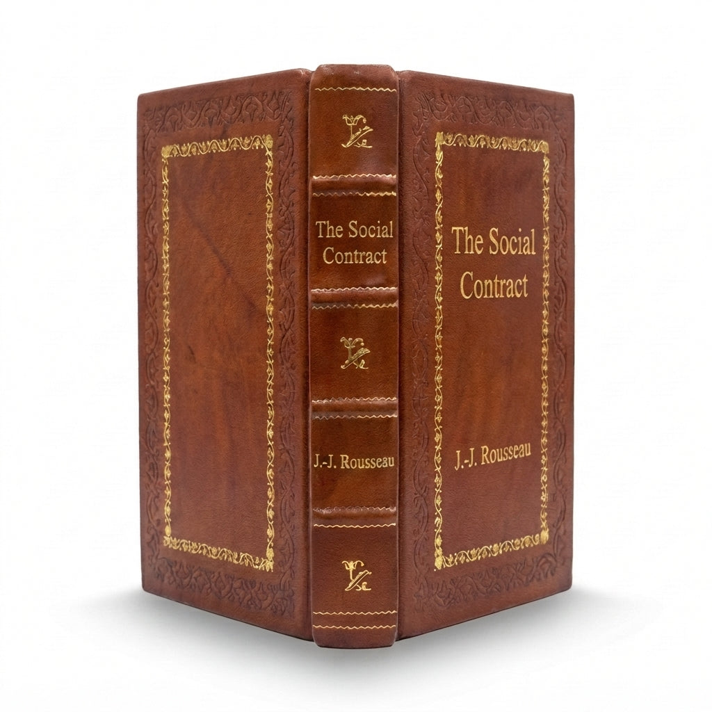 The Social Contract by Jean-Jacques Rousseau handcrafted leather bound edition