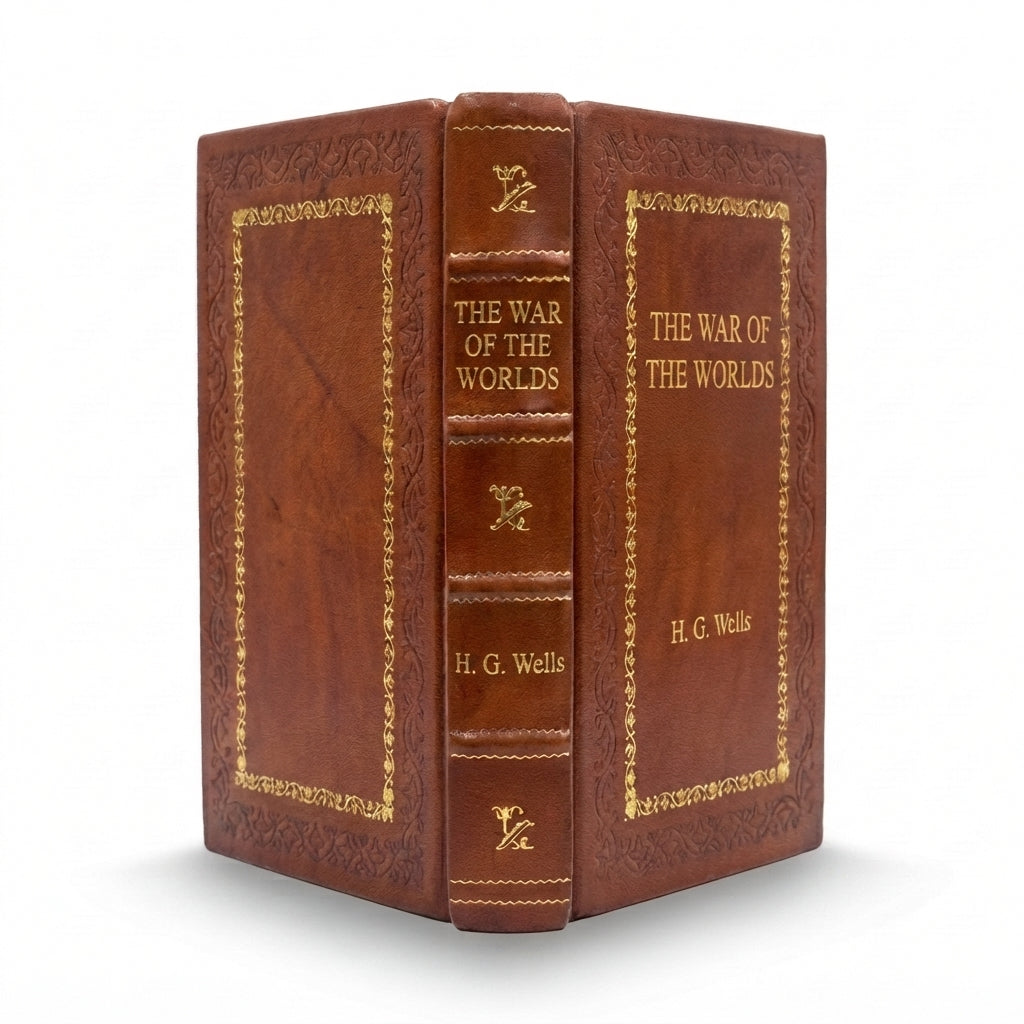 The War of the Worlds by H. G. Wells handcrafted leather bound edition
