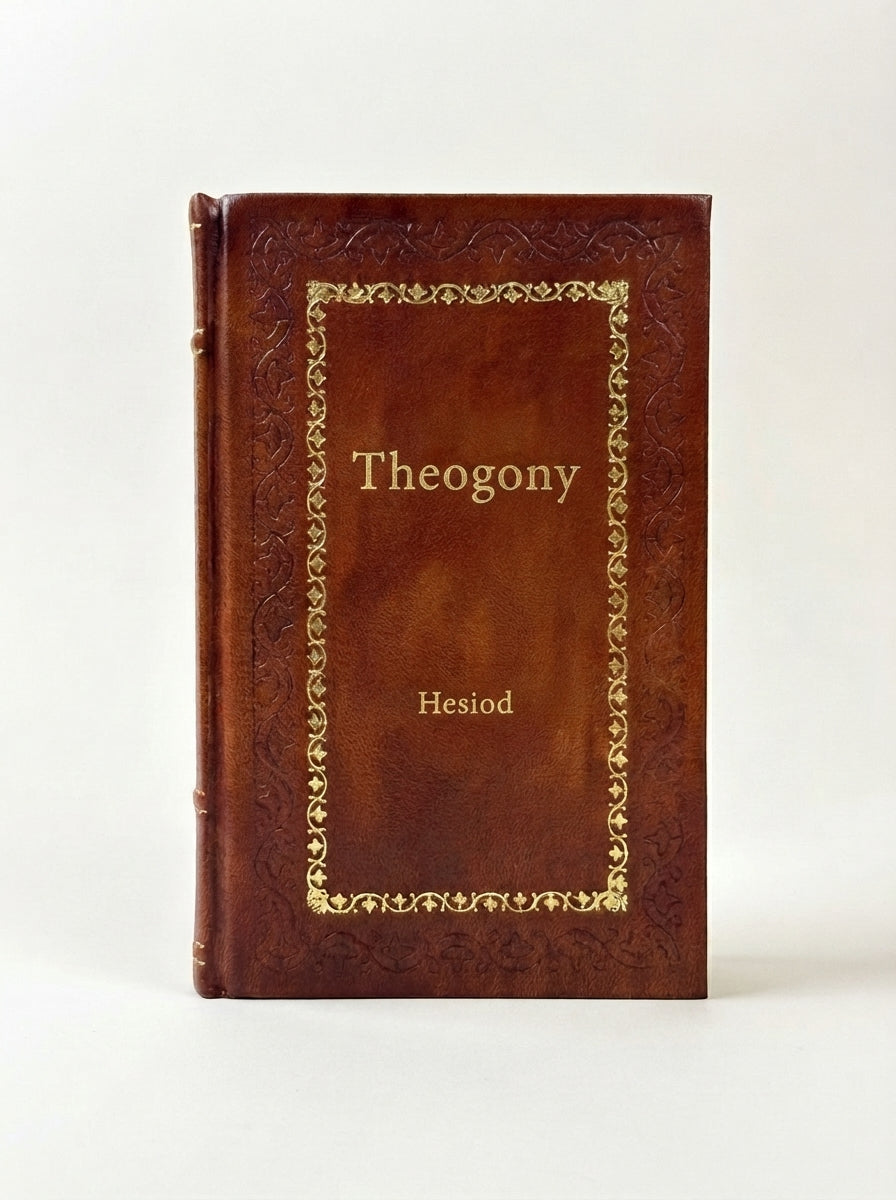 Theogony by Hesiod handcrafted leather bound edition