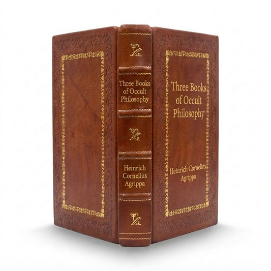 Three Books of Occult Philosophy by Heinrich Cornelius Agrippa — handcrafted leather bound edition with gold embossing