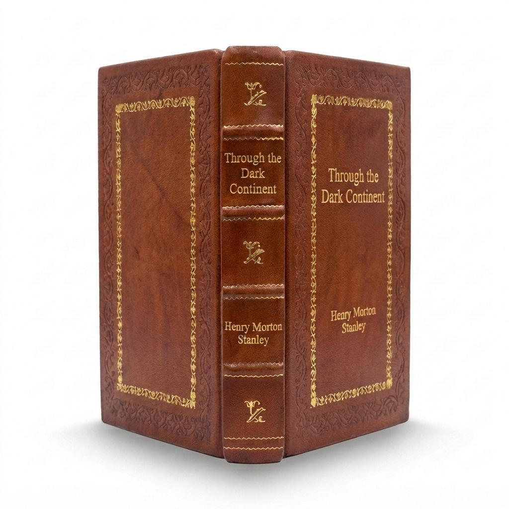 Through the Dark Continent by Henry Morton Stanley — handcrafted leather bound edition with gold embossing