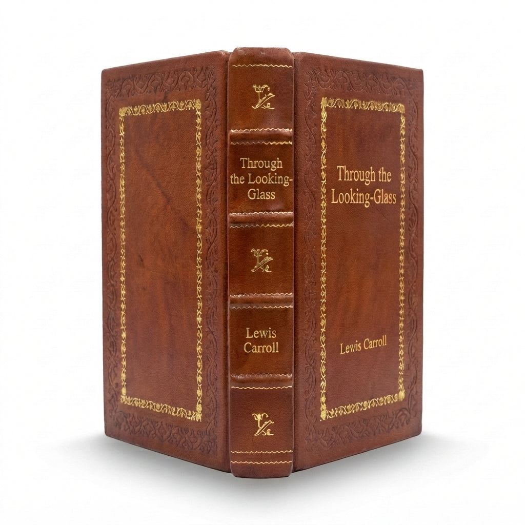Through the Looking-Glass by Lewis Carroll handcrafted leather bound edition