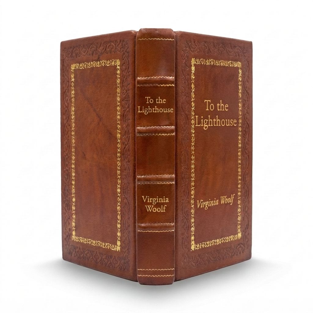 To the Lighthouse by Virginia Woolf — handcrafted leather bound edition with gold embossing