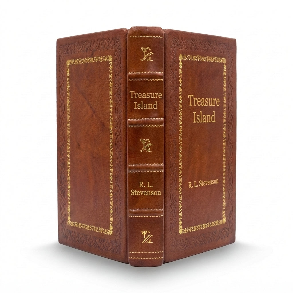 Treasure Island by Robert Louis Stevenson handcrafted leather bound edition