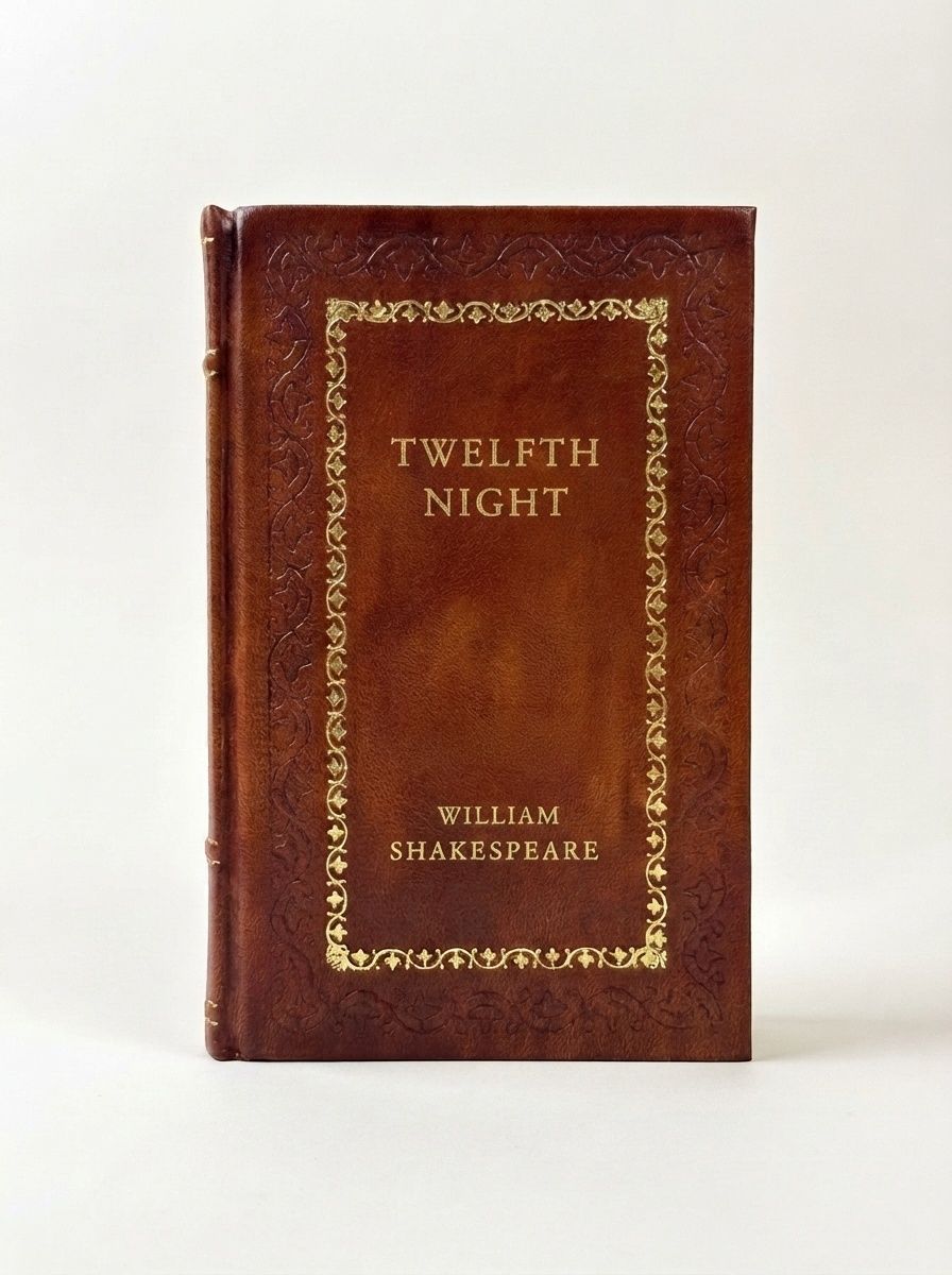 Twelfth Night by William Shakespeare — handcrafted leather bound edition with gold embossing