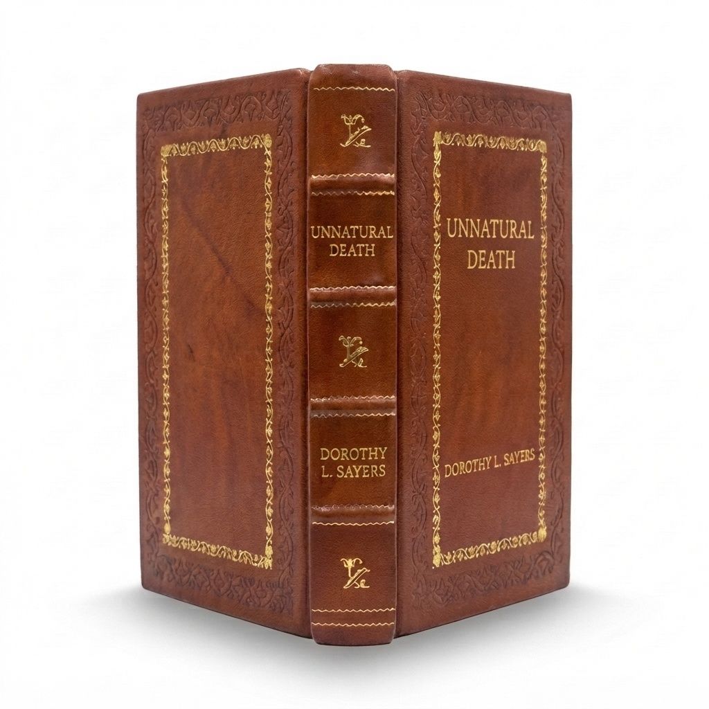 Unnatural Death by Dorothy L. Sayers — handcrafted leather bound edition with gold embossing