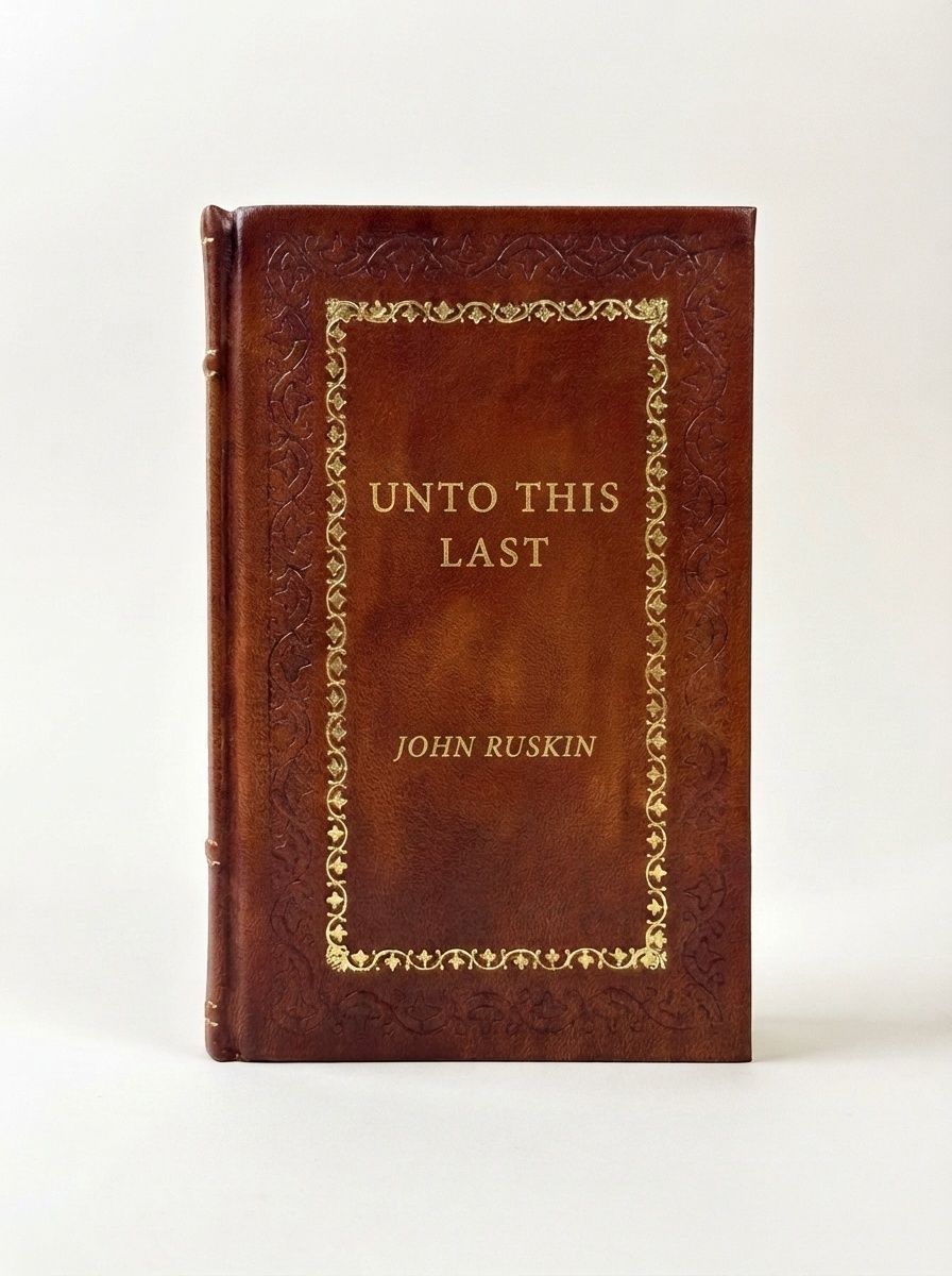 Unto This Last by John Ruskin — handcrafted leather bound edition with gold embossing