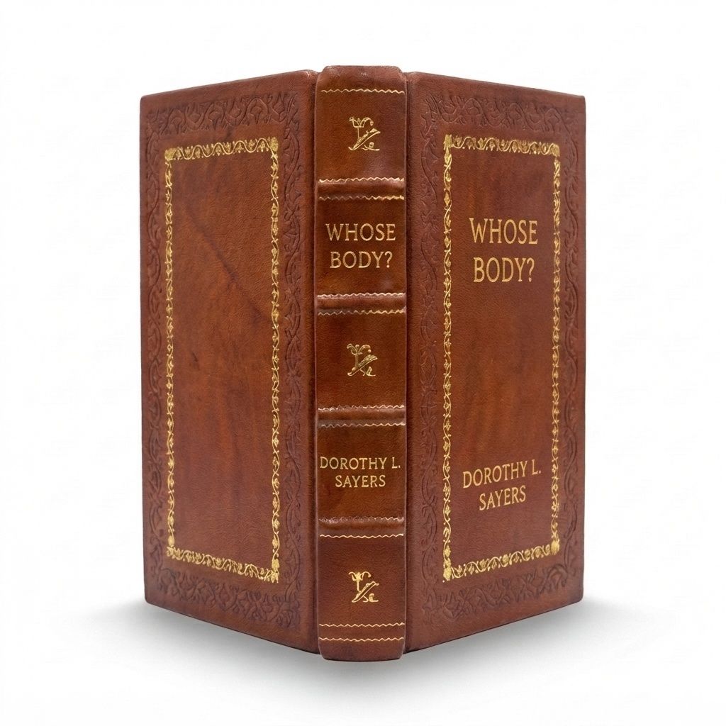Whose Body by Dorothy L. Sayers — handcrafted leather bound edition with gold embossing